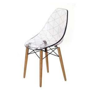 Glamour Wood, Chair design with two-tone body, wooden base