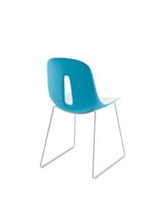 Gotham/sl, Chair with metal base and plastic shell, comfortable and stylish