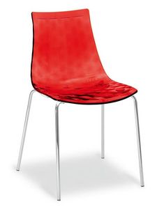 Happy, Modern chair with metal legs and shell in SAN