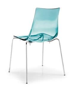 Jazz, Metal chair with plastic transparent seat
