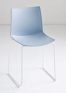 Kanvas S, Chair with sled base, technopolymer shell