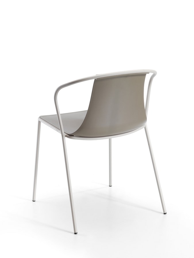 Kasia, Stackable chair, in highly resistant metal