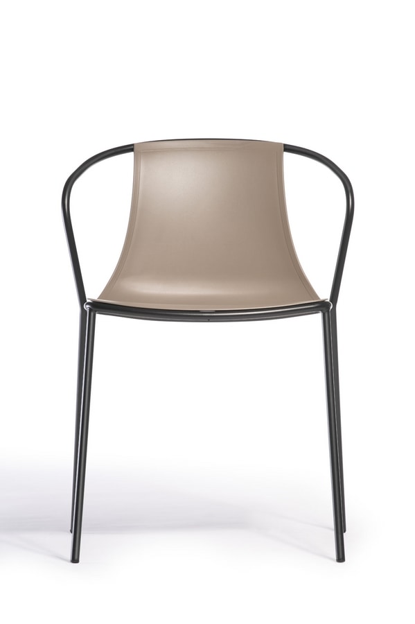 Kasia, Stackable chair, in highly resistant metal