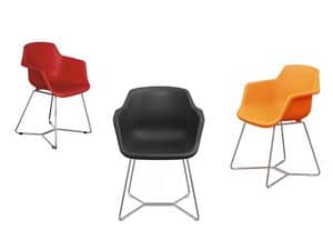 Kelly, Chair with plastic shell, 60s-style, for bars