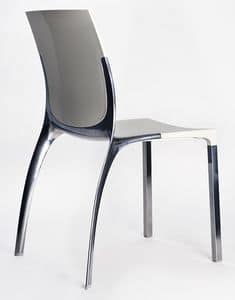Liana, Stackable chair made of metal and polycarbonate