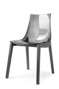 Oliver, Beech chair, plastic shell, for home and bars