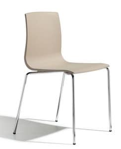 SE 2675.INT, Stacking chair with metal structure and plastic body suited for bars and kitchens