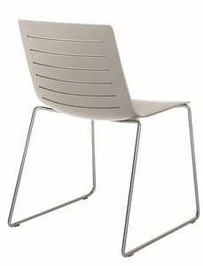 Slim 02, Stackable chair with sled base ideal for bar