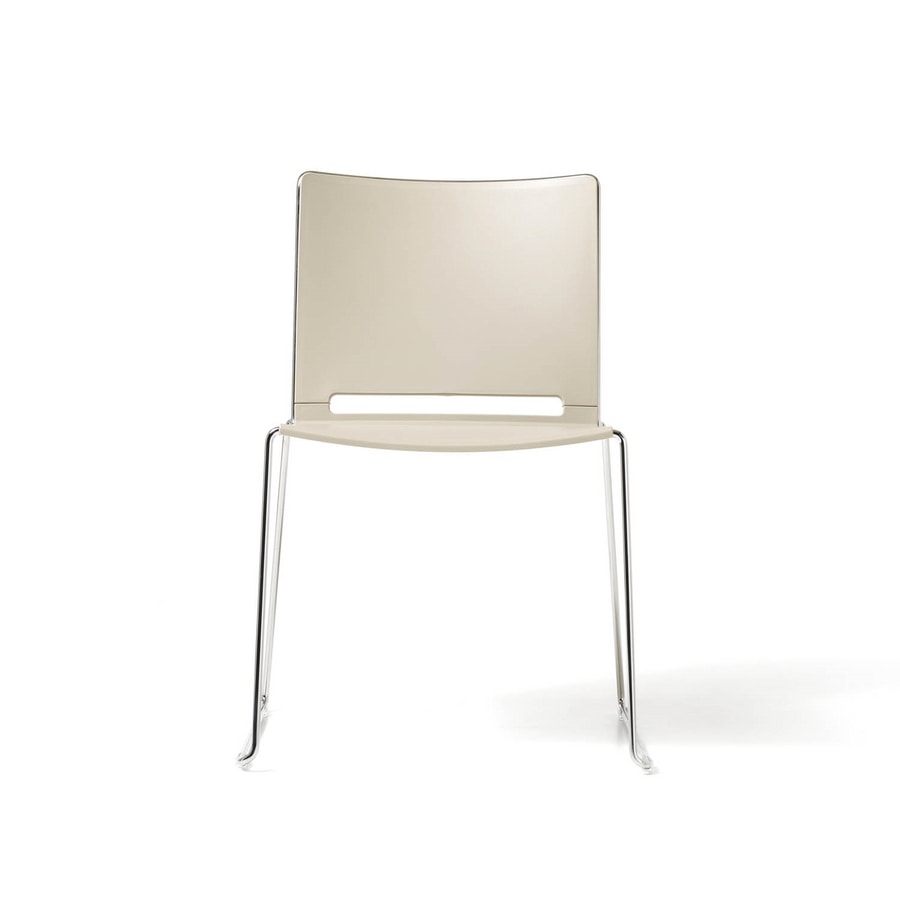 Slim, Stackable chair for conference rooms, in polypropylene