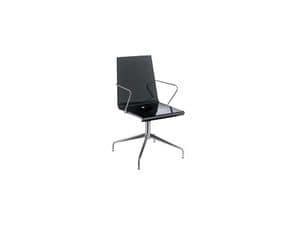 Snake 46/L, Chair with armrests, in metal and plastic, glossy finish