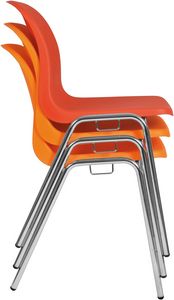 Vera, Stackable chair, space-saving, with polypropylene shell