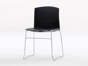 Zoe ST, Metal chair with polypropylene shell, household