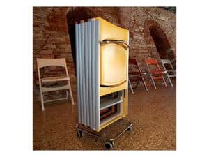 Compact cod. 60, Metal cart for chairs storage