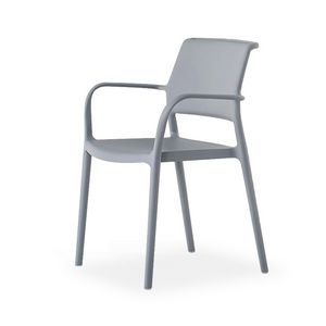 Ara P, Polypropylene chair with armrests, stackable