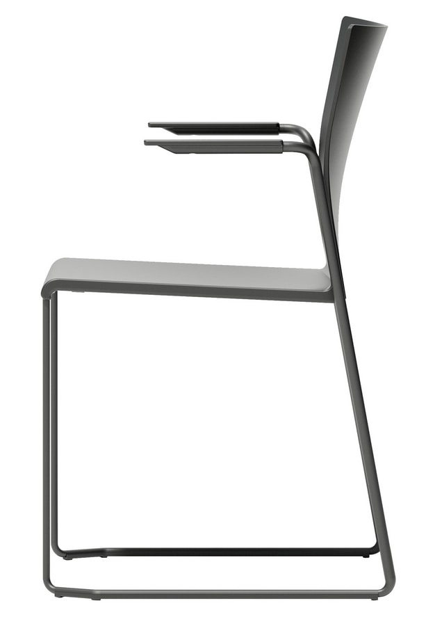 Artesia SS, Chair with armrests, sled base