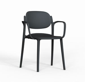 Boy, Modern chair with armrests, in recycled plastic