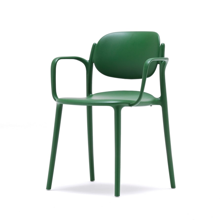 Boy P, Polypropylene chair with amrests, with modern lines