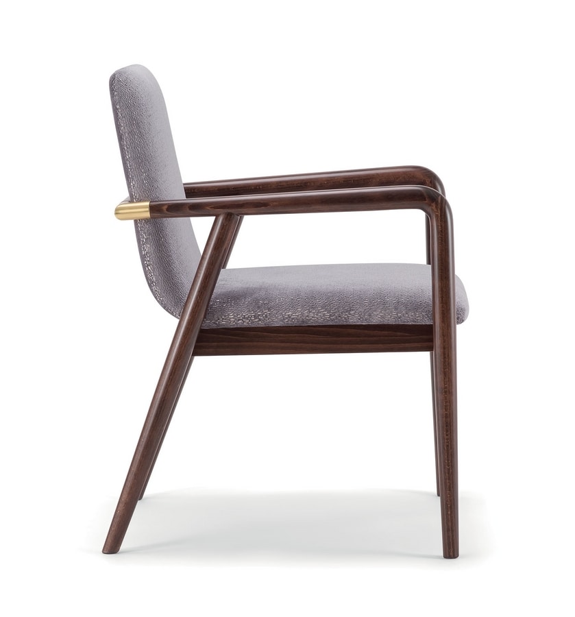 GRACE LOUNGE CHAIR 074 P, Wooden chair with armrests