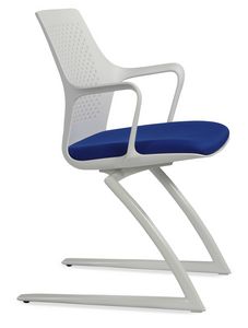 JOY 502 SLED FRAME, Monocoque chair with armrests