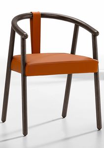 Kiini-L, Wooden chair with upholstered seat