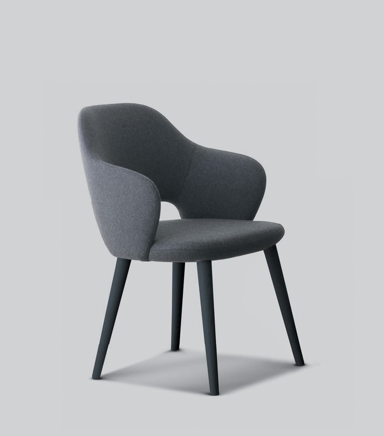 LETIZIA/B, Upholstered chair with armrests