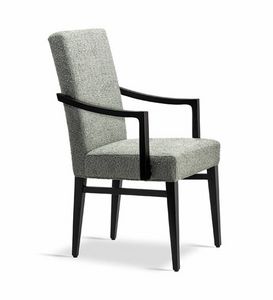 Moena P, Chair with armrests, with a high backrest
