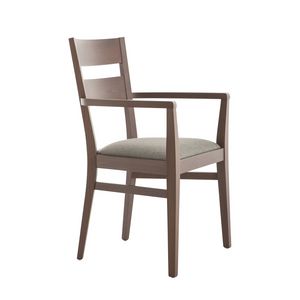 MP472AP, Chair with armrests, made of beech wood