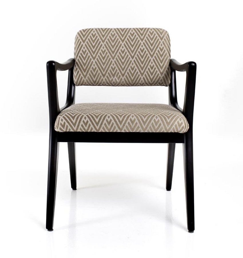 Nelly, Chair with armrests, inspired by art deco