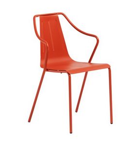 Ola, Metal chair with armrests for indoor and outdoor