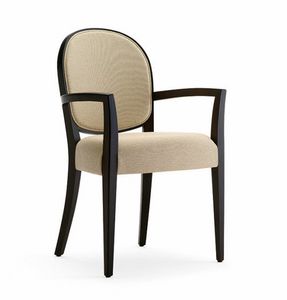 Perla 1 P, Wooden chair with a classic and elegant design