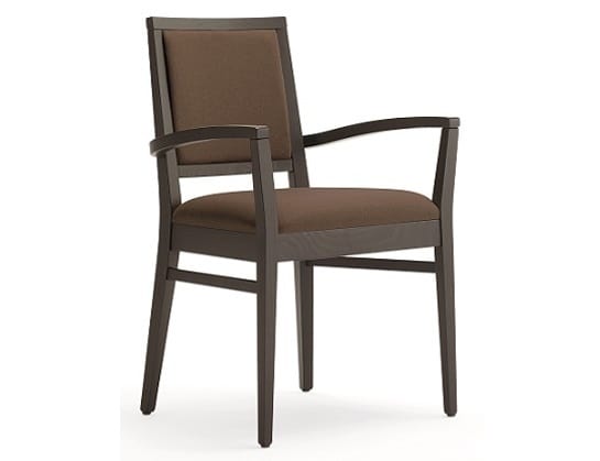 Saba-P1, Wooden chair with armrests, padded