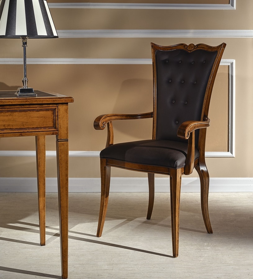 Voltaire chair with armrests, Dining chair with armests