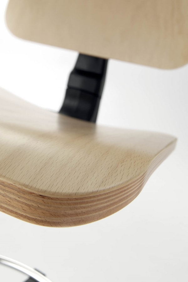 UF 349 - UF 349 Sgabello, Office chair base, seat and back in beech