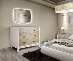 AN 722 ZA, Chest of drawers in white lacquered ash