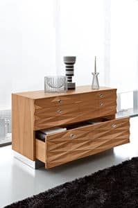 Diamante Art. 38.401, Chest of drawers with steel plinth, contemporary style