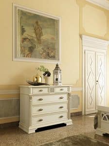 Art. 44528 Puccini, Chest of drawers with 5 drawers, in luxury classic style