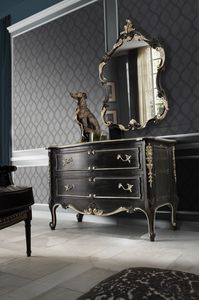 Art. CO 21025, Classic dresser in black lacquered wood