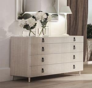 City com�, Dresser made of plywood, with metal feet tapered