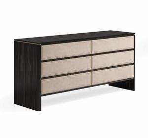 Clipper 0707, Dresser with 6 drawers, padded fronts