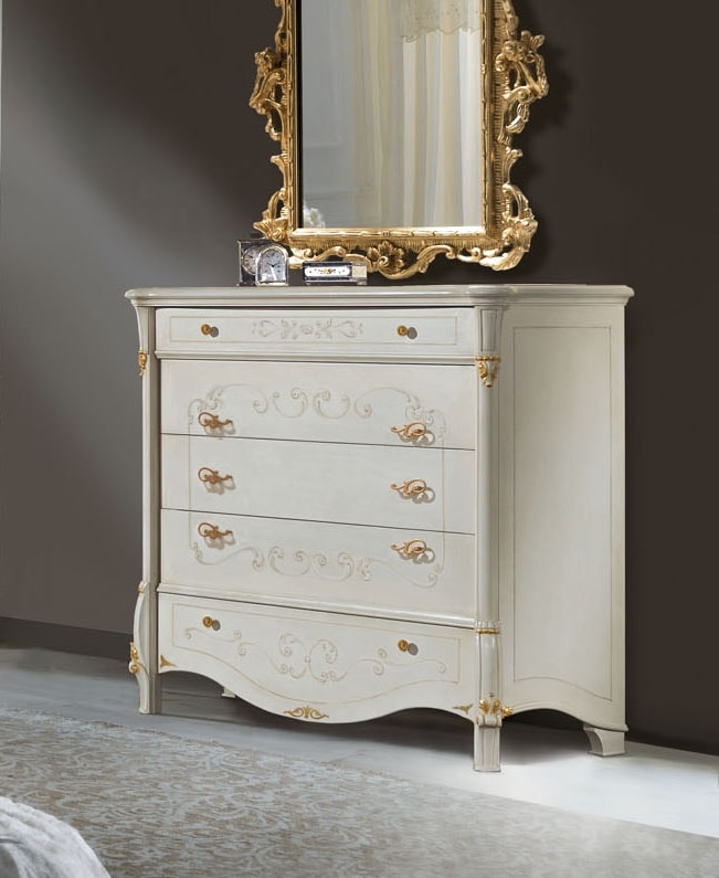 Diamante Art. 2105, Chest of drawers with gold decorations