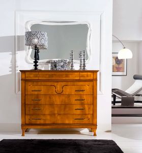 Gemma chest of drawers, Classic chest of drawers with inlay