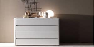 GI chest of drawers, White lacquered chest of drawers