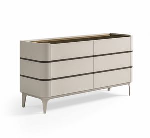 Glove 0710, 6 drawer dresser, with rounded shapes