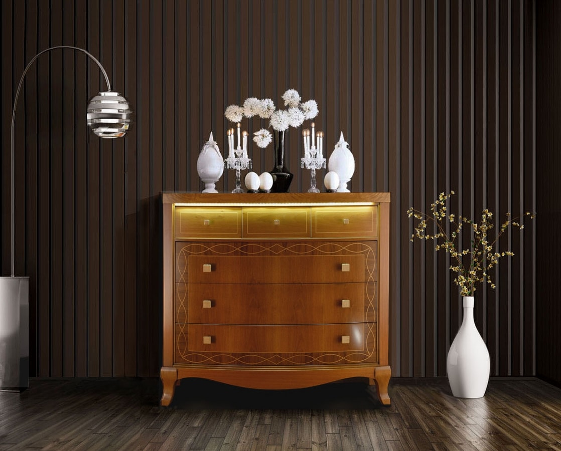 Harmony chest of drawers, Dresser with drawers with LED light