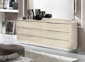Platinum chest of drawers, Wooden chest of drawers with a sober design