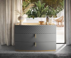 Prestige titanio 2 bedroom drawers, Modern dresser and bedside tables with marble top