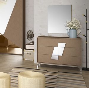 Sofia, Chest of drawers in leather effect finish