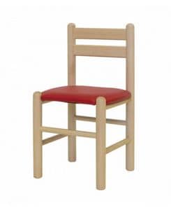 ALLEGRA/I, Padded chair in the beech, for kindergartens