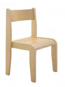 Andy, Stackable children's chair, made of beech wood