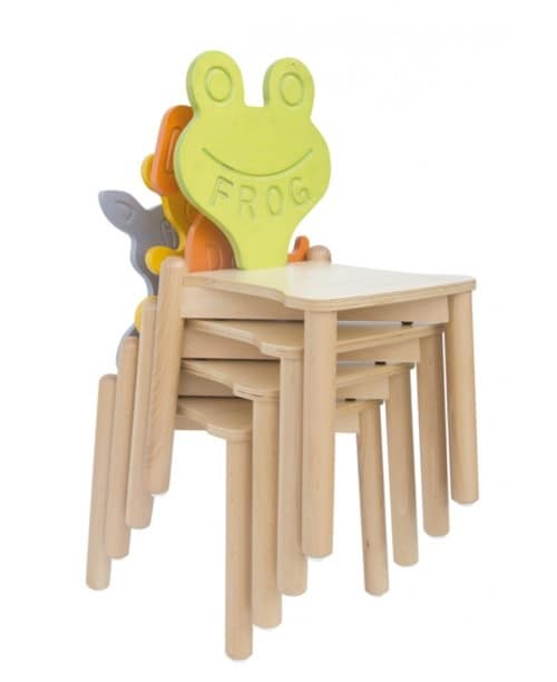 ANIMALANDIA - Mouse, Stackable chair in beech and birch, for play areas